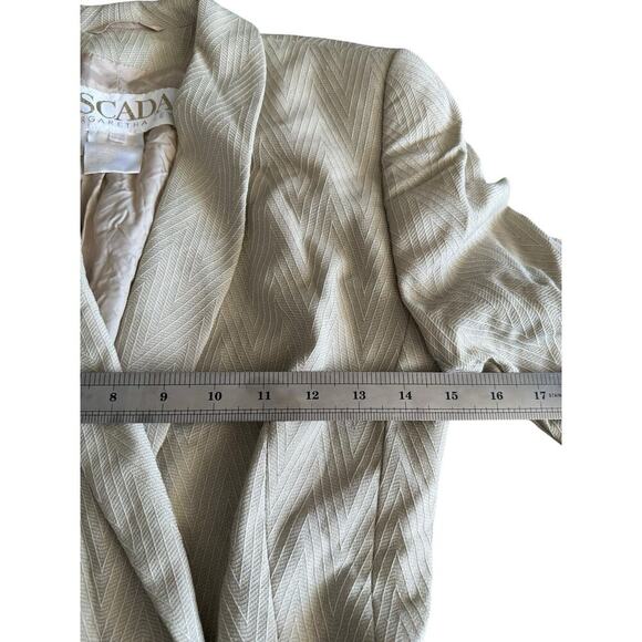 Escada Vintage Silk Wool Blazer Cream Beige Jacket Women Size 36 Office Preppy - Picture 5 of 10